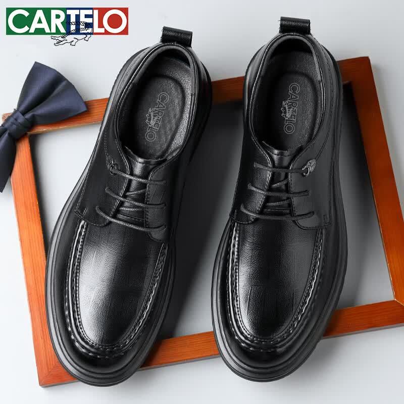 CARTELO Men s Soft Leather Business Casual Derby Shoes 43