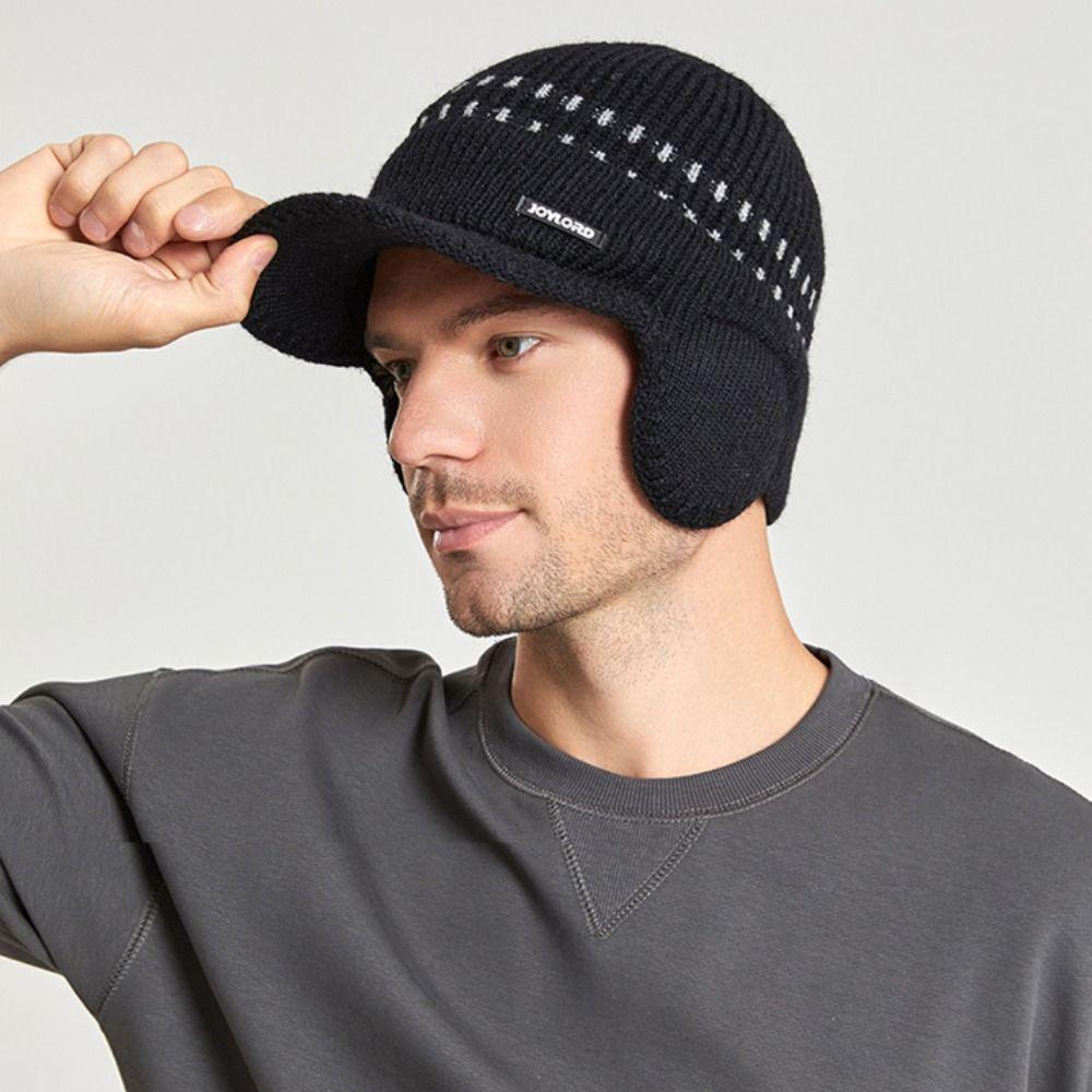 Coldproof Ear Protection Wool Cap Earflap Pullover Hat Soft Knitted Benines Unisex