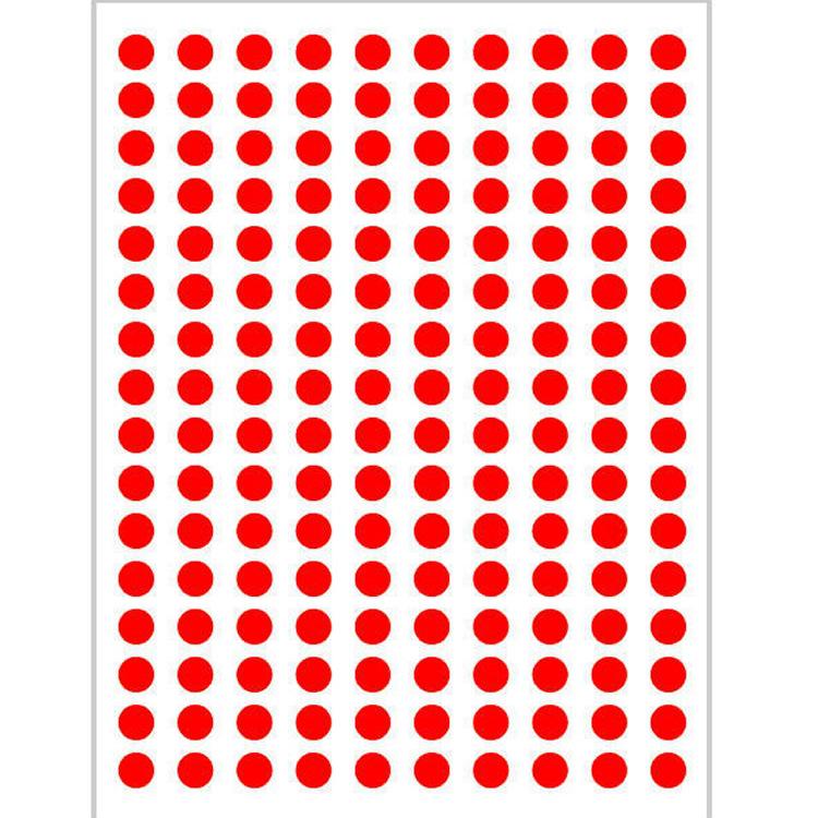 10 Colors Mixed Polka Dot Round Label Stickers: Small & Large, Red, Yellow, Blue, Green, Pink, White, Black, Orange