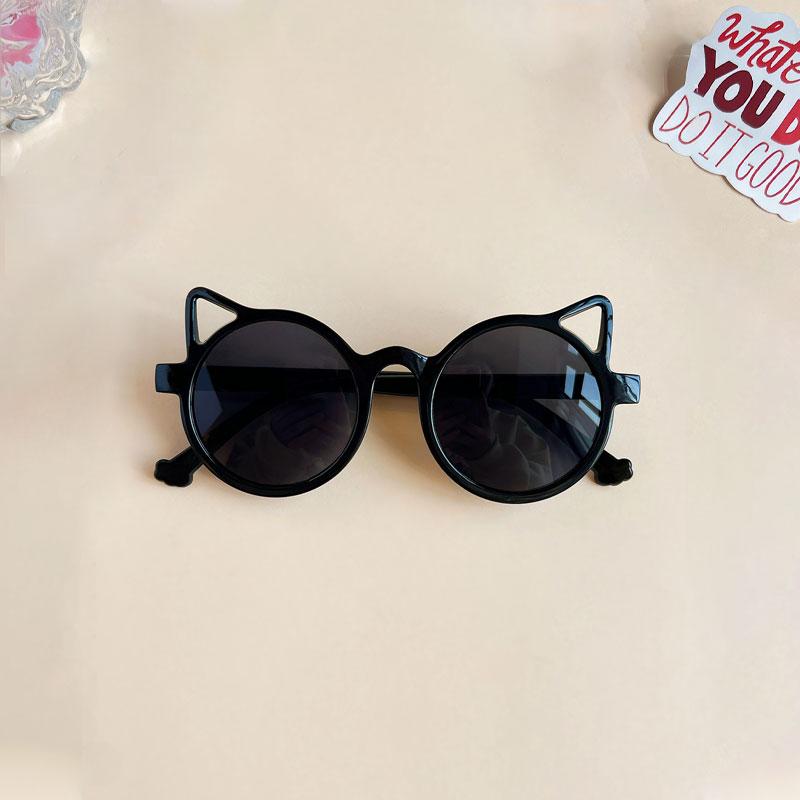 New Children Girls Cute Cat  Ears Sunglasses Outdoor Sun Protection Children Fashion Vintage Classic Sunglasses Protection Kids