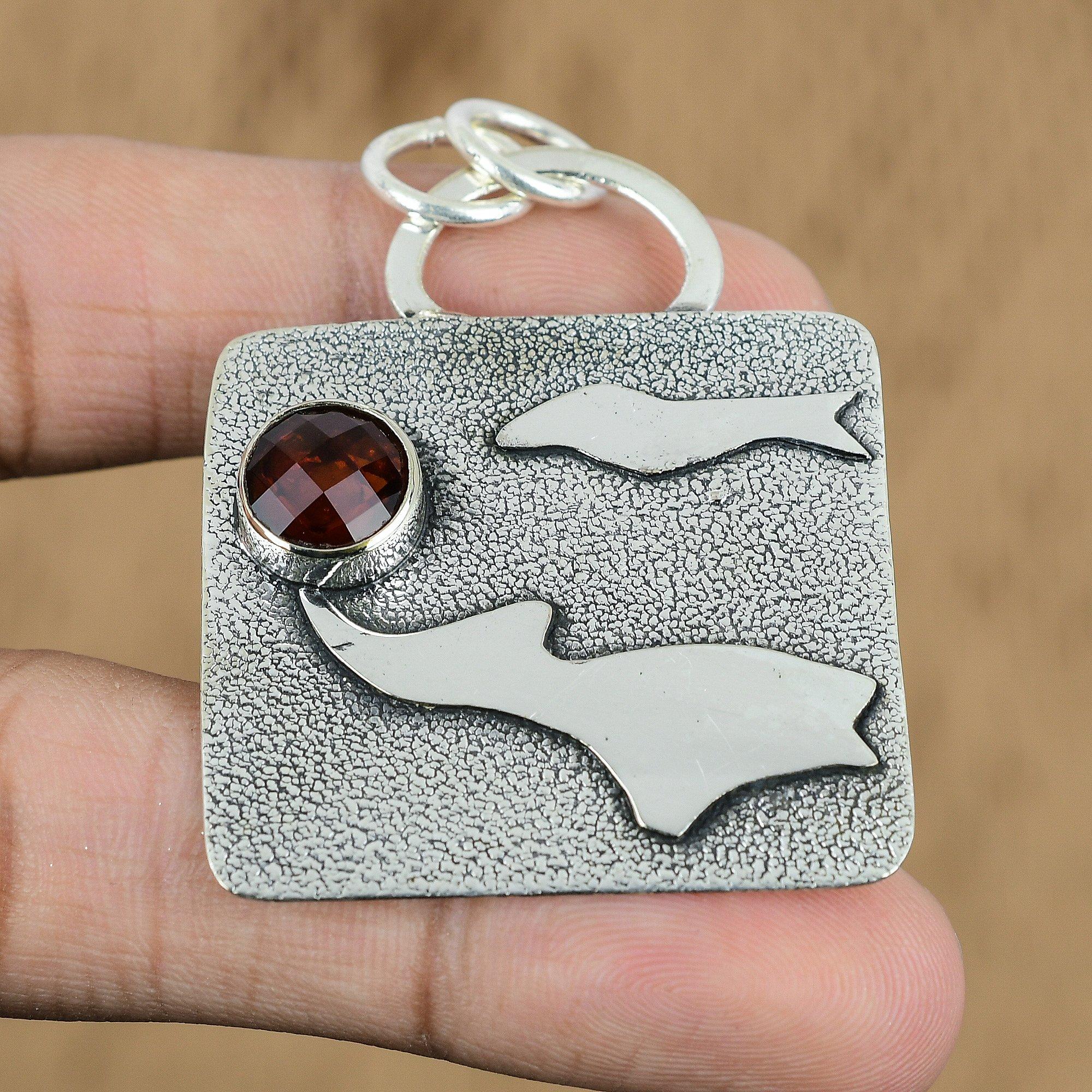 

Natural Citrine Gemstone Indian Jewelry 925 Sterling Silver Pendant For Girls