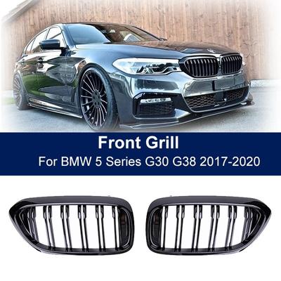 Grilă de rinichi de curse față pentru Bmw Seria 5 G30 G38 525I 530I 540I 550I 2017- M-Performance Bara de protecție cu 2 lamele de înlocuire