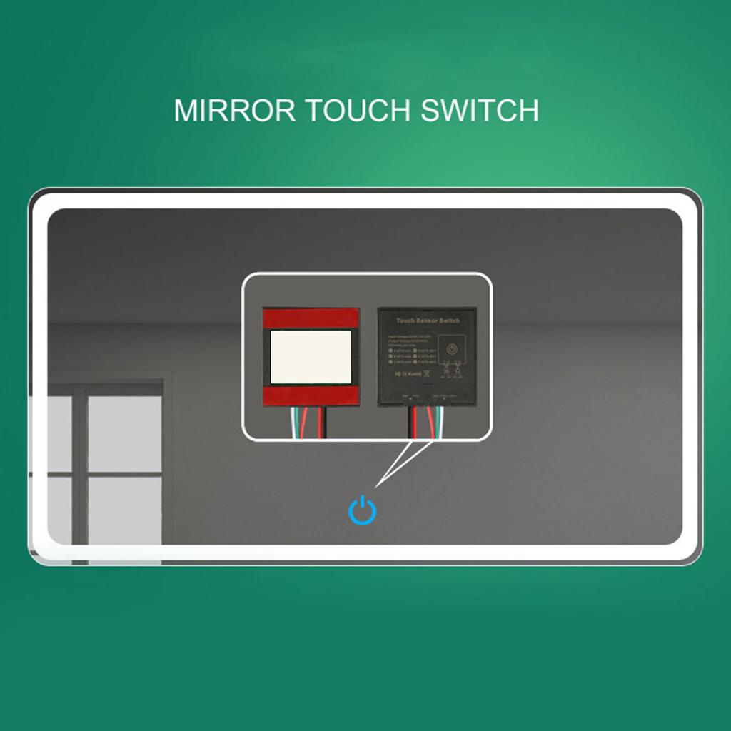 Square Intelligent Spring Loaded Bathroom Mirror Switches with Single Button Operation Accessory for Energy Saving