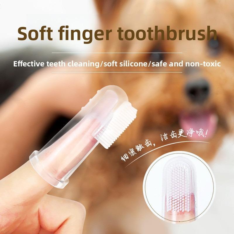 10pcs Super Soft Pet Finger Toothbrush Teddy Dog Brush Bad Breath Tartar Teeth Care Tool Dog Cat Cleaning Silicagel Pet Supplies