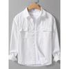 Spring & Fall Work Clothing Casual Overshirt Double Pocket Youth Pure Color Tough Guy Men Long Sleeves Shirt Japanese Style Tooling Style