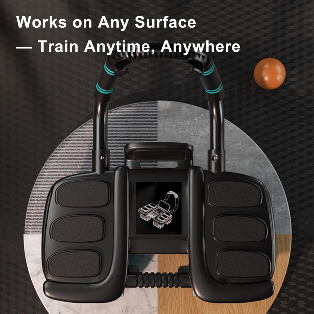 Automatic Rebound Ab Wheel with Elbow Support & 4-Wheel Stability – Includes Timer