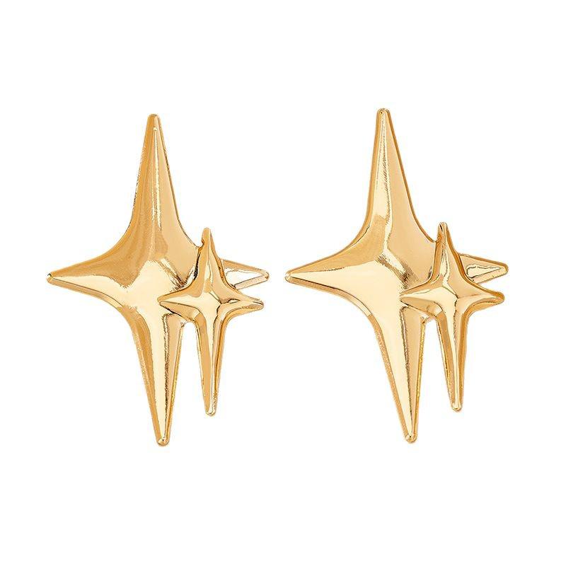 Retro Geometric Star Stud Earrings: Bold, Luxurious Fashion Jewelry
