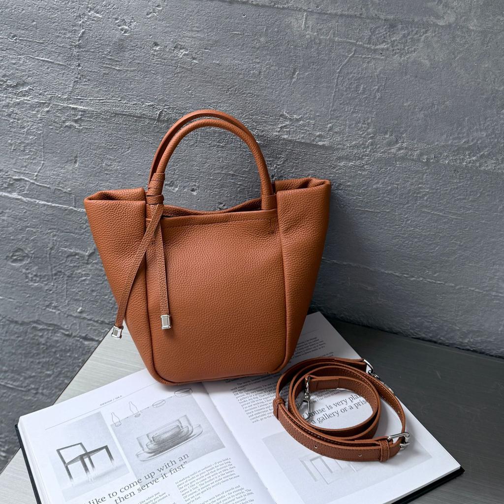 Cowhide Shoulder Women's Bag, Mother and Child Bag, Large-capacity Messenger Lady, Fashionable and Simple Versatile Bag Soft