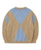 WAIKEI Big Argyle Boucle Knit Sky Blue