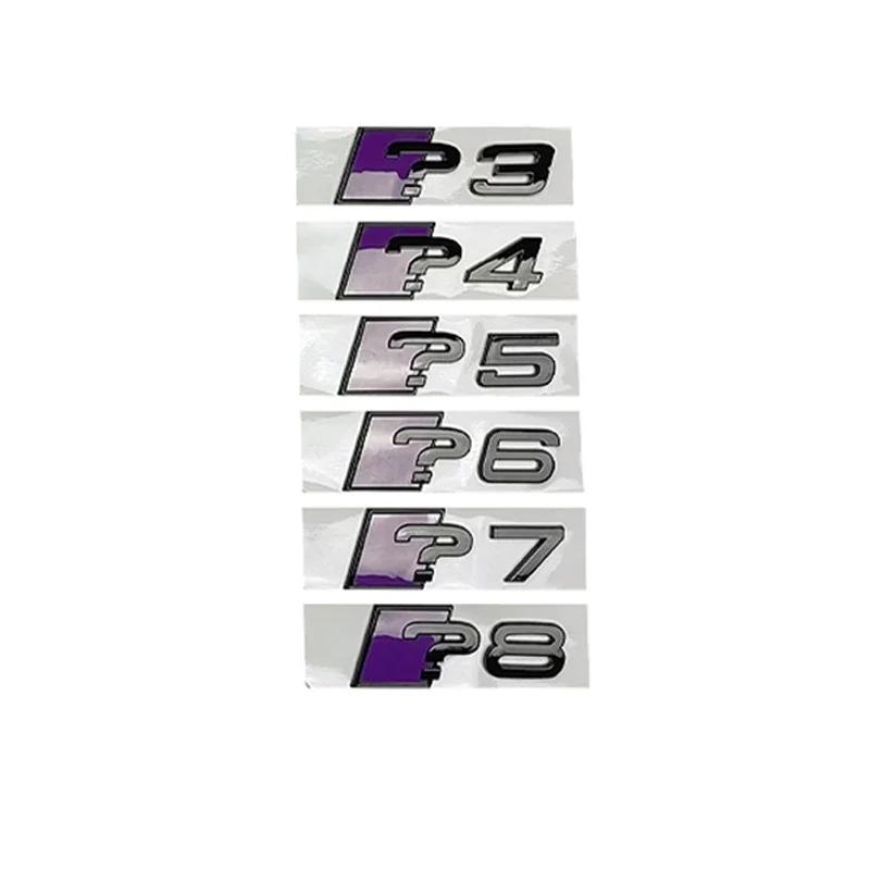 

ABS Car Side Decals Letter Stickers Trunk Emblem for A3 A4 A5 A6 A7 A8 Rear Badge Auto Refitting Decoration Accessories question mark 3