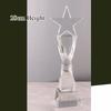 Customized Crystal Trophy Thumb Five Pointed Star Love Trophy Excellent Employee Souvenirs Homedecor Award, Lettering Medal, 1Pc