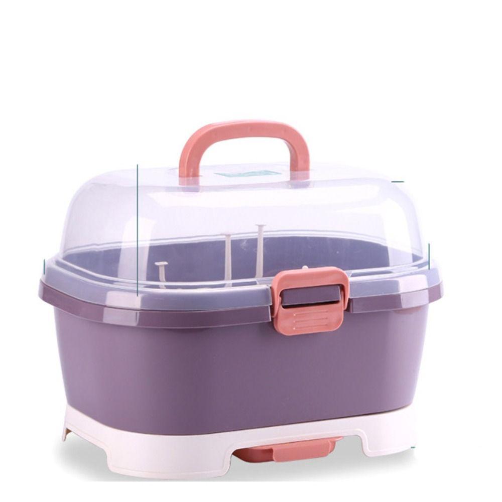 With Cover Nursing Bottle Storage Box Dustproof Baby Bottle Organizer Outdoor Travel