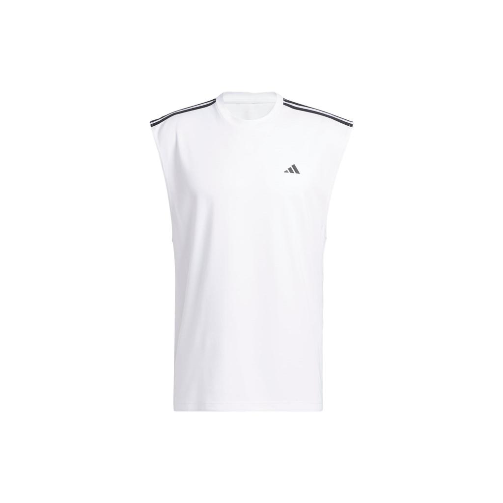 adidas Tank Tops Men's White Crew Neck Moderate Straight Fit IC2468