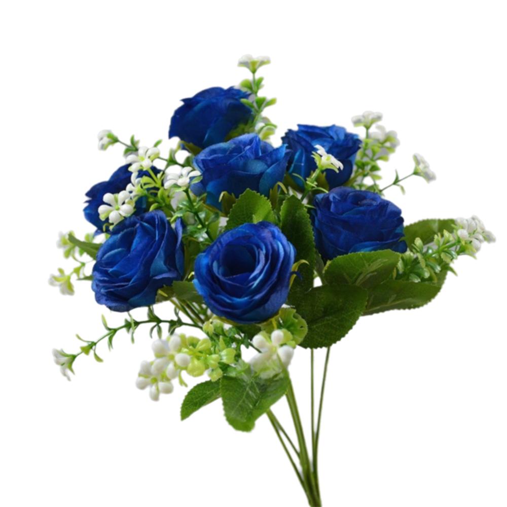 30CM Hedvábná kytice růží 7 hlav Umělá růže Realistické umělé květiny Svatba Domácí dekorace