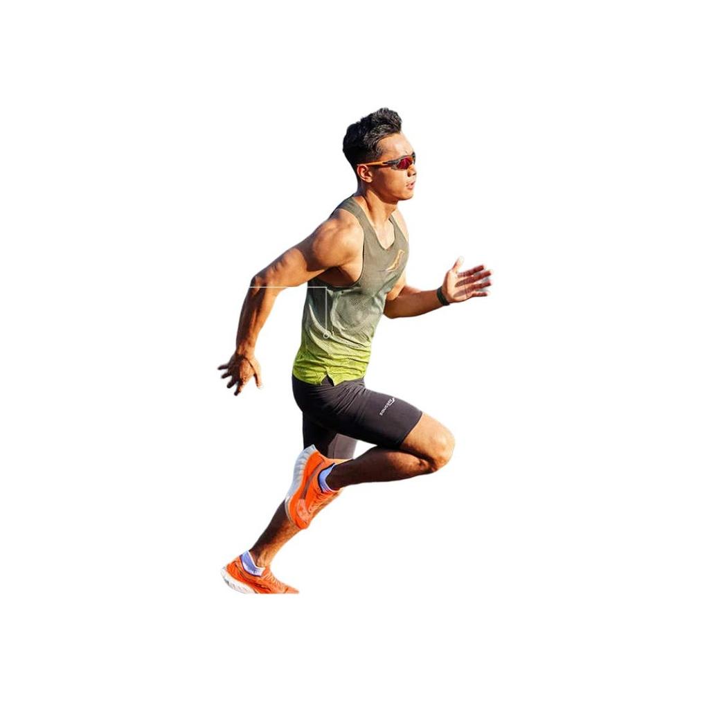 SAUCONY Gradientowy napis Bieganie Odprowadzający wilgoć Szybkoschnący Oddychający Lekki Okrągły dekolt Bez rękawów Tank top Męskie topy Zielony SC2249009A-PR113