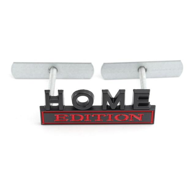 1Pc 3D Metal Home Edition Logo Car Front Grille Badge Side Fender Rear Trunk Emblem Sticker Decal