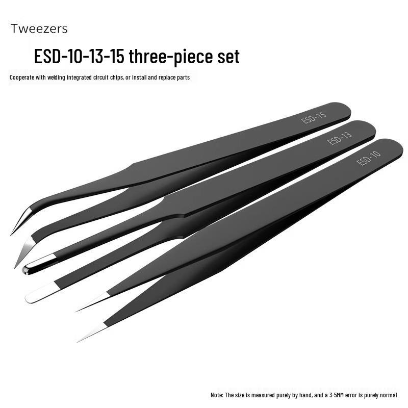 Extra Long 304 Stainless Steel Bent Tip Tweezers - Anti-Static Gardening & Planting Tool