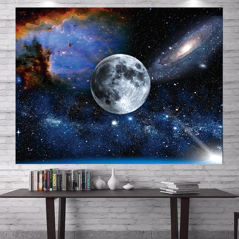 Moon Starry Sky Backdrop Hanging Cloth Rental House Renovation Cloth Ugly Wall Covering Living Room Decoration Painting Hanging Blanket