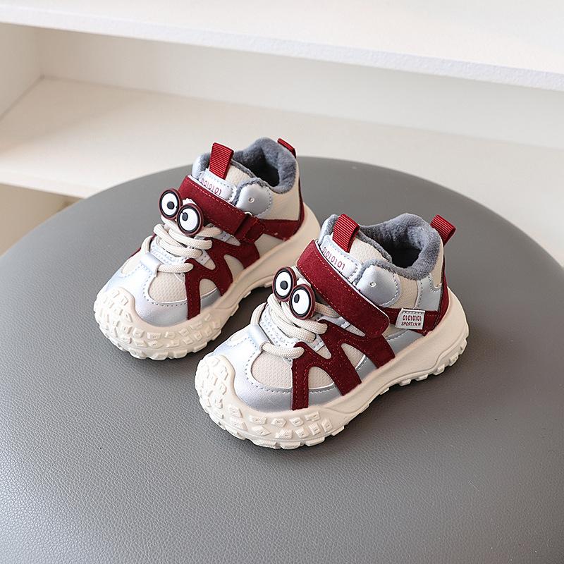 

New winter children s sports shoes with plush lining, baby shoes, girls dad shoes, boys cute cartoon running shoes 22Code【Insole Length14.