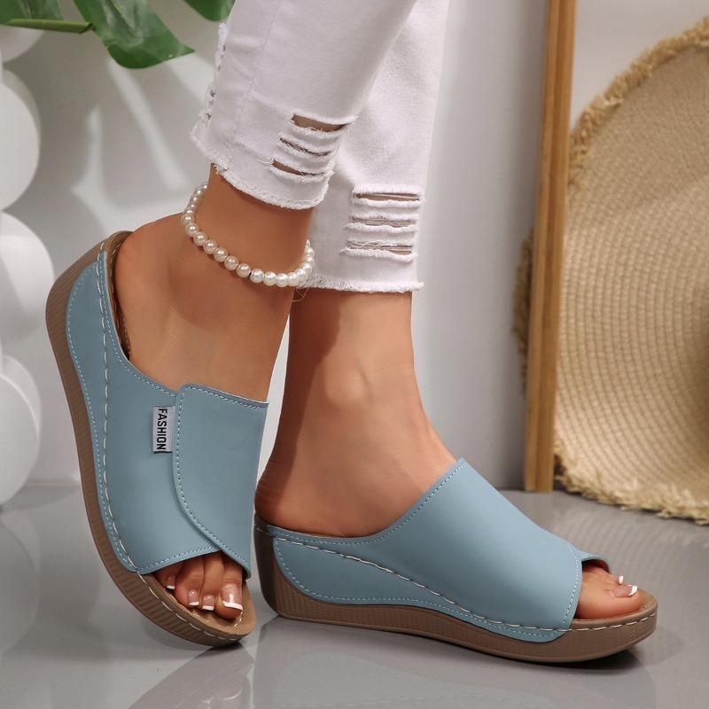 Roman Women Wedge Sandals Mules Shoes Fashion Open-toe Platform Sandals Women Breathable  Soft-soled Slippers Footwear Size36-43