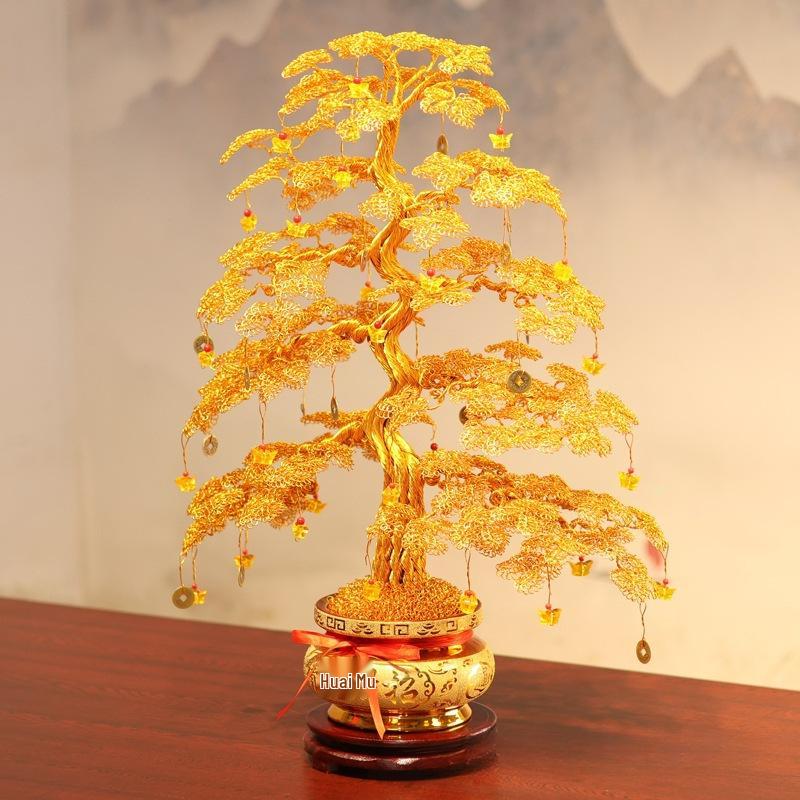 Hand-Woven Money Tree Ornament for Home Decoration and Housewarming