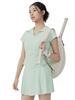 Women's Anti-Glare Tennis Skirt & Breathable Yoga Top Set: Slimming, Waist-Cinching, Casual Sportswear