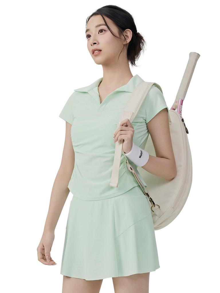 Women's Anti-Glare Tennis Skirt & Breathable Yoga Top Set: Slimming, Waist-Cinching, Casual Sportswear