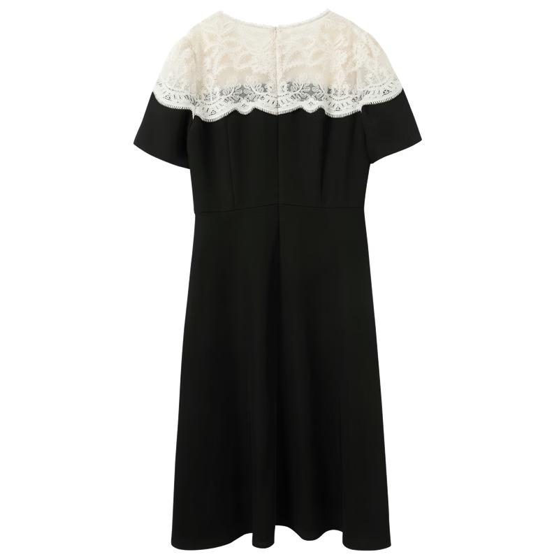 Sancai Plus Size Lace Short Sleeve Maxi Dress