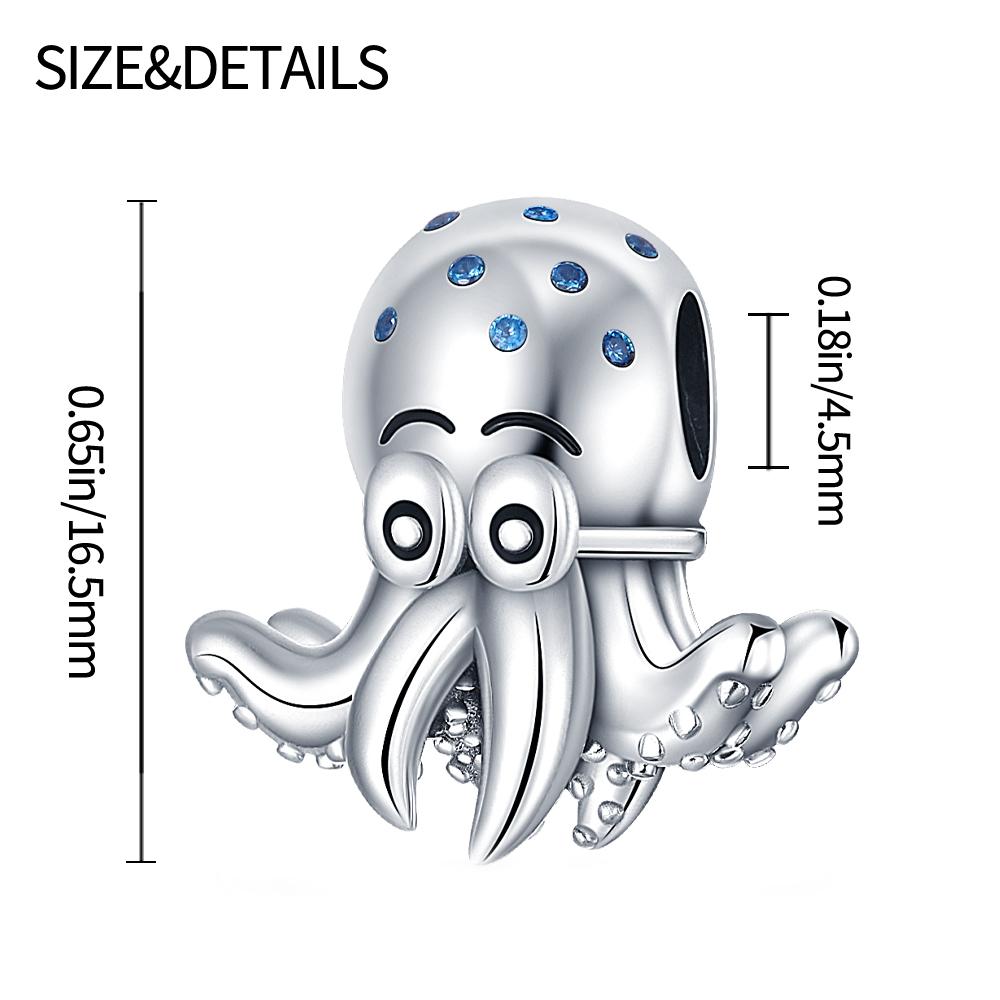 Authentic Charm Bead Charms copper Octopus Bead Charms Compatible With Charm Bead Charms Plata Bracelets for Women Women Jewellery Making Diy