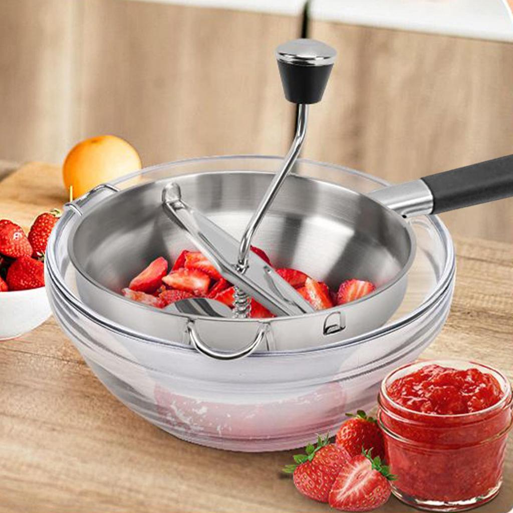 Manual Vegetable Mill Stainless Steel Food Mill Strainer Potato Strawberry Jam Masher Grinder with 3 Replaceable Milling Disc