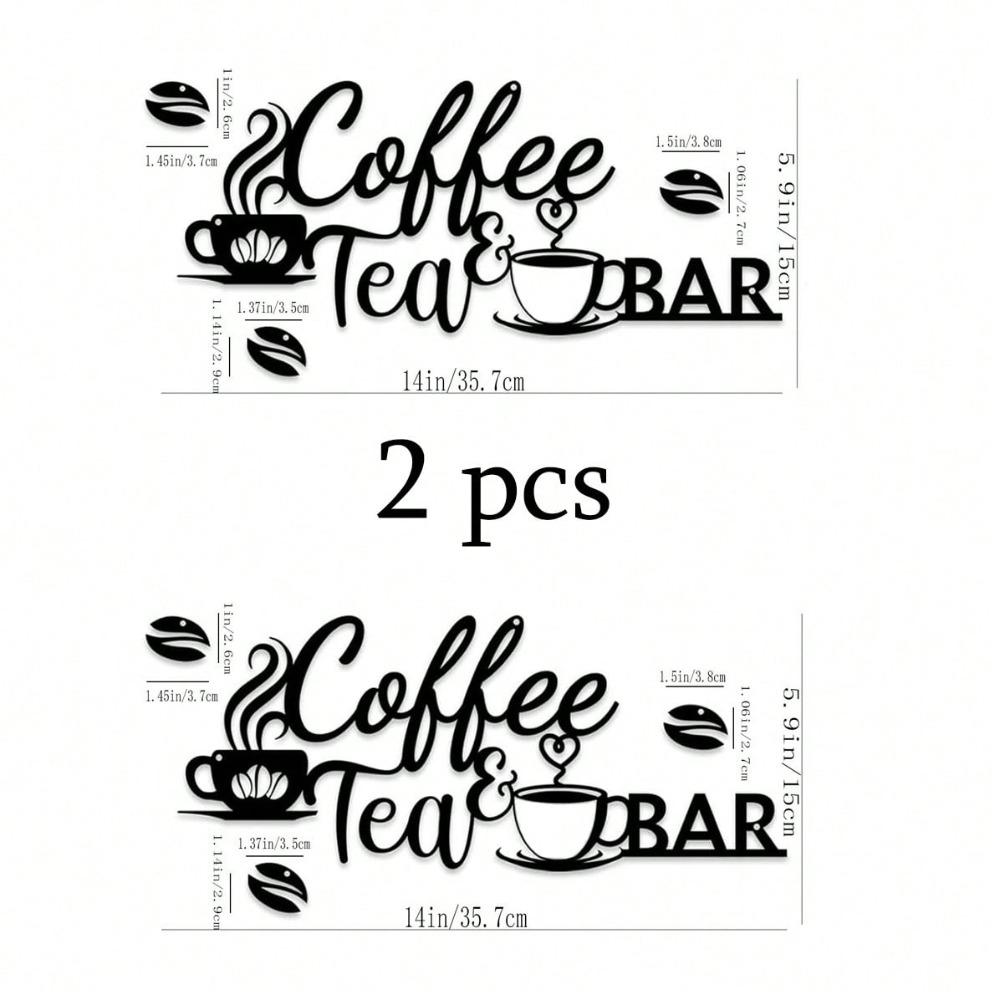 Vintage Metal Coffee Bar Sign, Rustic Wall Decor for Home Kitchen Coffee Shop Restaurant, Hanging Plaque for Cafe Porch Study Room