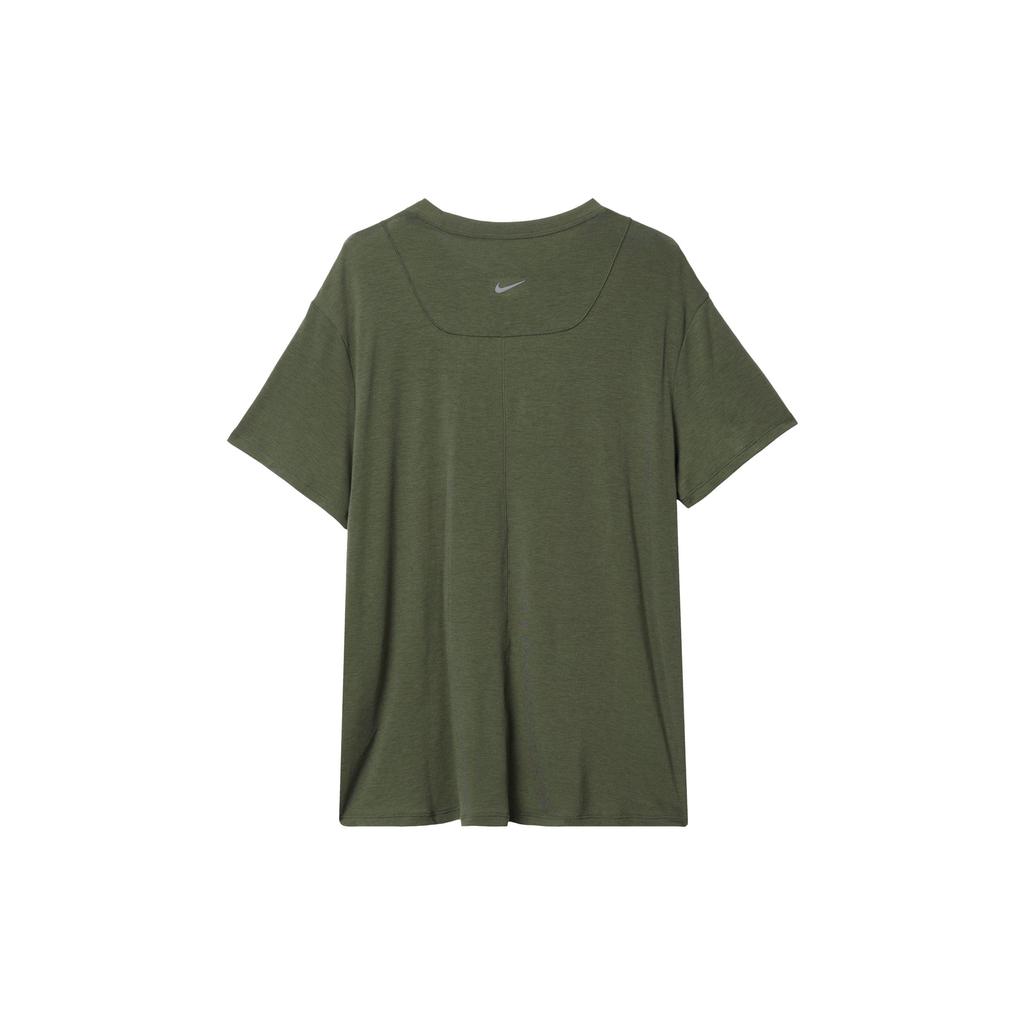 Nike Solid Color Round Neck Quick Dry Casual Short Sleeve Drop Shoulder T-Shirt Women T-Shirt Khaki-Green FN2815-325