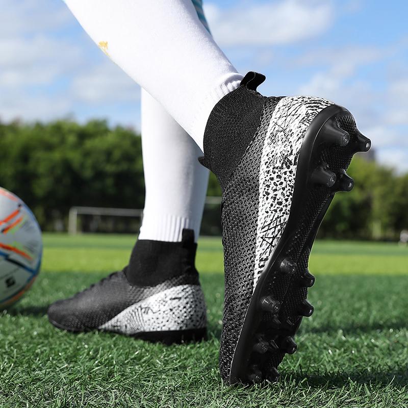 Football Shoes   Unisex Football Boots Lace High Elastic Socks Training Artificial Captain Outdoor Sports Training Football Shoes