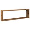 Cube Wall Shelves Set of 4 Rustic Wood Look 100 X 15 X 30 Cm Engineered Wood