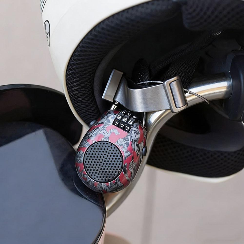 Motorcycle Helmet Combination Lock Portable Durable Retractable Steel Wire Anti-Theft Security Lock for Luggage Bicycle Wallet