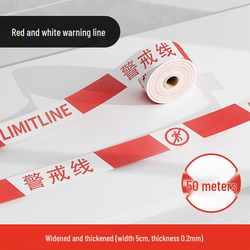 Reflective Red & White Warning Tape - Retractable No Entry Construction Safety Barrier.