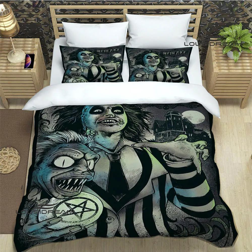 Horrorfilm B-Beetlejuice Bettwäsche-Sets Exquisites Zubehör-Set Bettbezug Bettdecken-Set