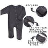 Baby Long Newborn Open Baby Months [KISBINI] Clothes, Romper, Sleeve, Coverall, Cotton, Legs, Underwear, Front, Baby, Gift, Charcoal/Off, 6-9