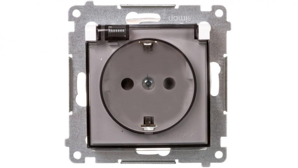 Simon 54 Premium Gniazdo Schuko Do Wersji Ip44 Z Przeslonami (Moduł) 16A, 250V Białe Dgsz1Bz.01/11A