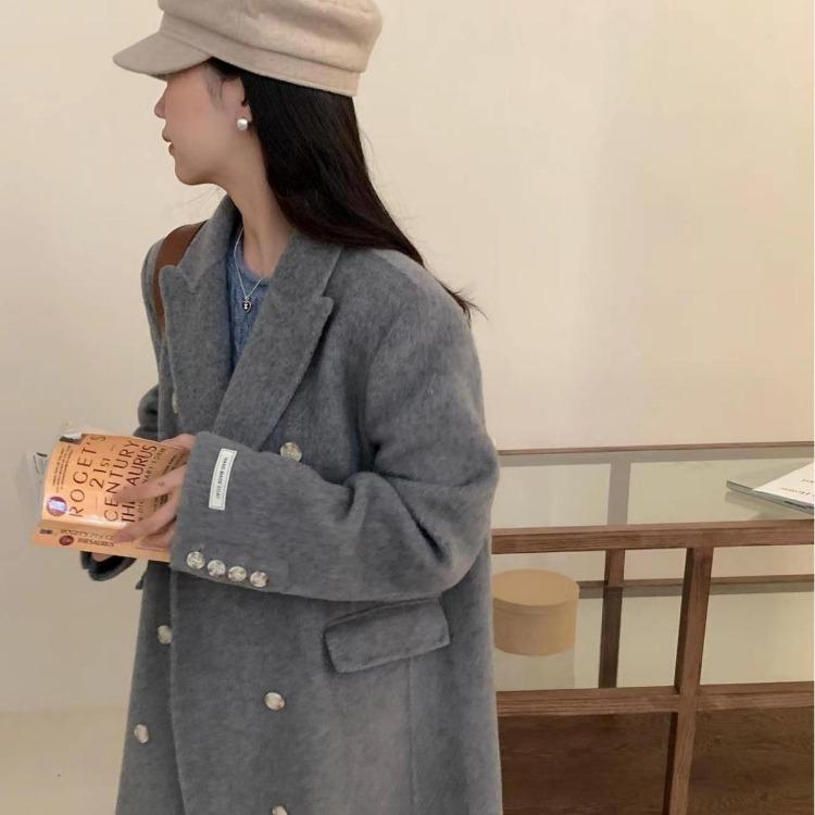 High-end Double-sided Wool Coat Long Coat for Women S