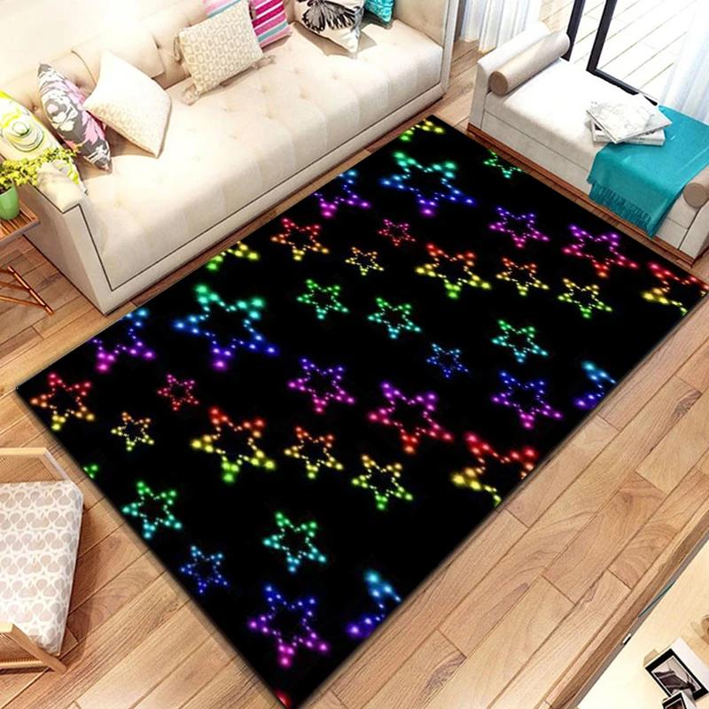 Five-pointed Star Carpet Pentagon Geometric Rug for Bedroom Dinning Dorm Living Room Home Decorative Doormat Non-slip Floor Mat