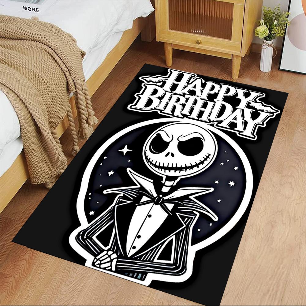 Jack Skellington Area Rug Suitable for Kitchen Dormitory Game Room Foyer Antislip Carpet Decorate Offices Best for Christmas