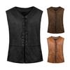 Punk Weste Gothic Renaissance Stil Schnürung Retro Weste V-Ausschnitt Ärmellos Einfarbig