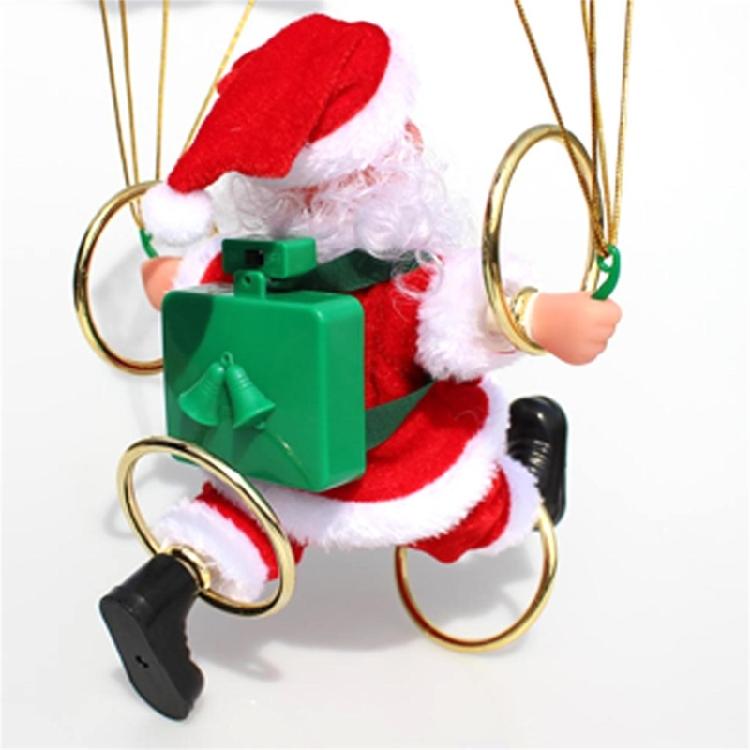 Christmas Ornaments Electric Toy Parachute Santa Clause Tumbling Dancing Decor