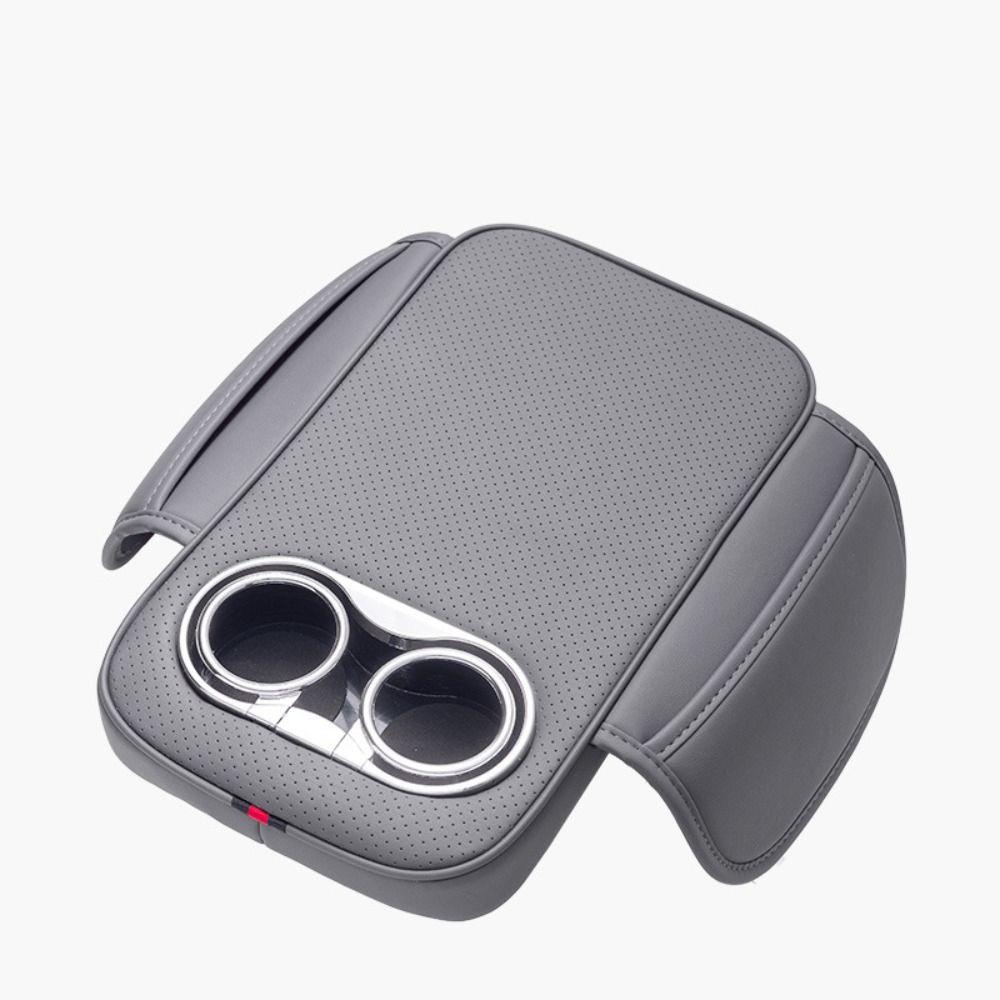 Universal Car Center Console Armrest Cushion with 2 Cup Holder Comfortable Heighten Pads Stable Creative Armrest Cover