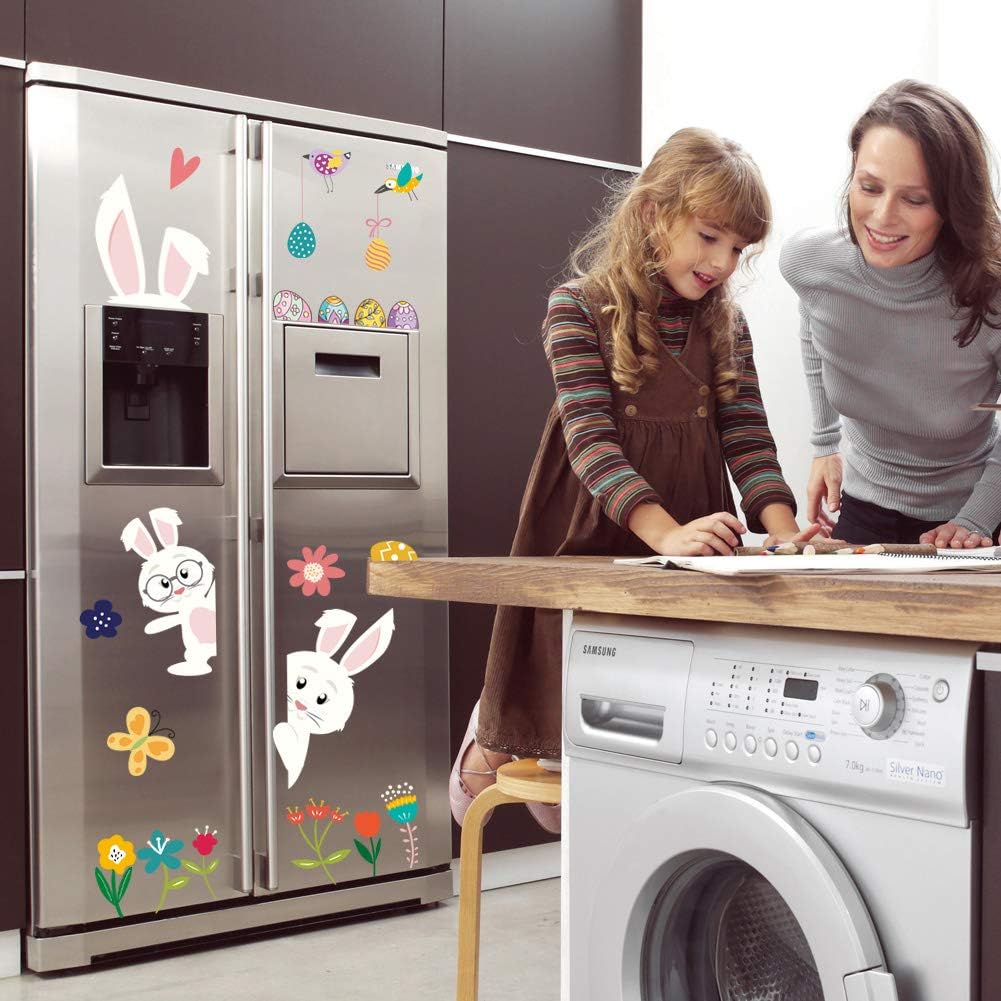 8 Sheets Easter Window Clings, Easter Window Stickers Decorations Spring Window Clings Decal