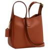 Coach Brown Smooth Leather Medium Hadley Convertible Hobo Shoulder Bag for Daily Use