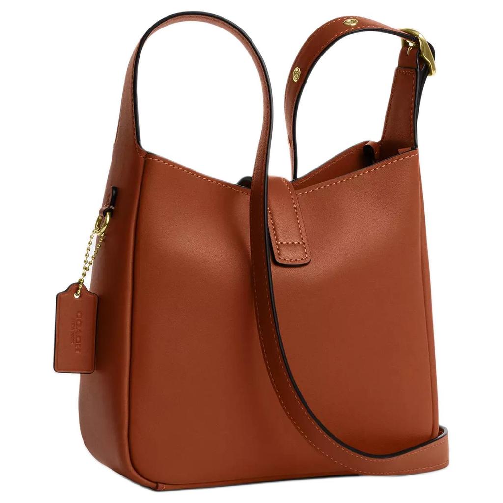 Coach Brown Smooth Leather Medium Hadley Convertible Hobo Shoulder Bag for Daily Use