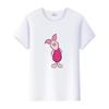 Kawaii Cartoon Pooh Bear Piglet Clothes Girl Top Womam T-shirts Loose Blouse White Tee Short Sleeve Streetwear 90S Shirts Unisex