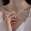 2025 High-End Sweet Style 925 Sterling Silver Zirconia Bow Necklace for Women – Fashionable Summer Clavicle Chain